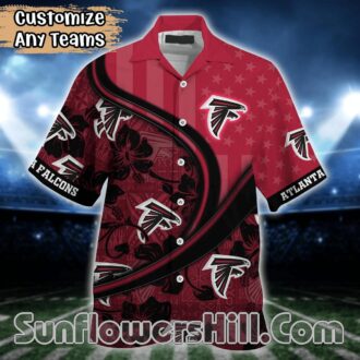 Atlanta Falcons Polynesian Floral Button Down Shirt for Family Gatherings and Vacations