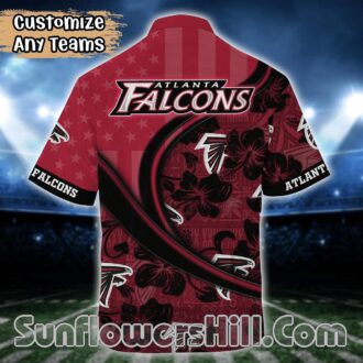 Atlanta Falcons Polynesian Floral Button Down Shirt for Family Gatherings and Vacations