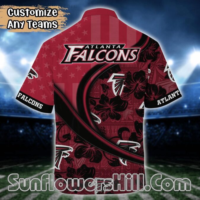 Atlanta Falcons Polynesian Floral Button Down Shirt for Family Gatherings and Vacations