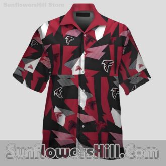 Atlanta Falcons Red and Black Geometric Button Up Shirt for Tailgate Parties