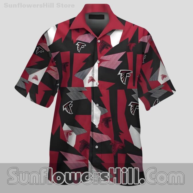 Atlanta Falcons Red and Black Geometric Button Up Shirt for Tailgate Parties