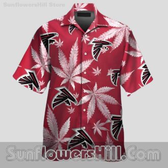 Atlanta Falcons Red Cannabis Pattern Button Up Shirt for Bold Fans