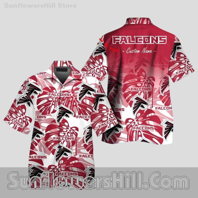 Atlanta Falcons Red Monstera Hawaiian Shirt for Game Day Vibes Atlanta Falcons Red Monstera Hawaiian Shirt for Game Day Vibes