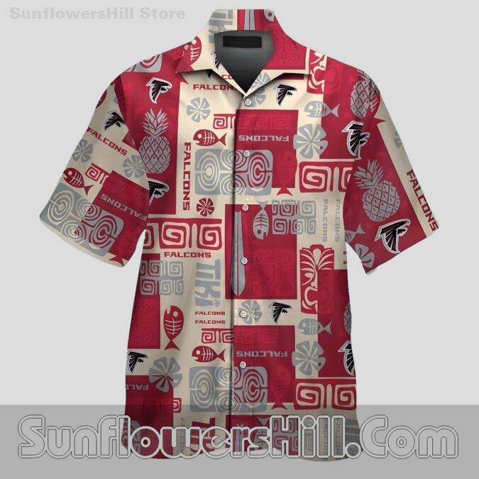 Atlanta Falcons Retro Aloha Shirt with Tiki Art for Fans Who Love the Tropics Atlanta Falcons Retro Aloha Shirt with Tiki Art for Fans Who Love the Tropics