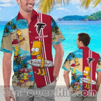 Atlanta Falcons Simpsons Cartoon Hawaiian Shirt for Game Day Fans