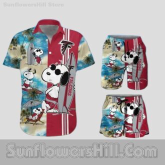 Atlanta Falcons Snoopy Print Casual Shirt for Football Loving Families