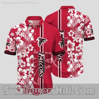 Atlanta Falcons Tropical Stripe Button Up Shirt for Beach Parties and Summer Fun
