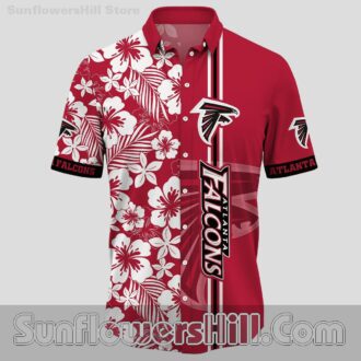 Atlanta Falcons Tropical Stripe Button Up Shirt for Beach Parties and Summer Fun