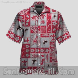 Atlanta Falcons Tropical Turtles Icon Block Short Sleeve Shirt for Travel Loving Fans