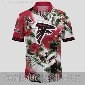Retro Atlanta Falcons Aloha Flower Print Unisex Shirt for Vacations and Football Parties