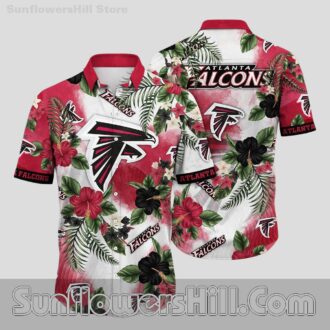 Retro Atlanta Falcons Aloha Flower Print Unisex Shirt for Vacations and Football Parties