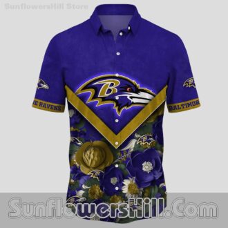 Baltimore Ravens Gold Chevron Hawaiian Shirt for Game Day Fans