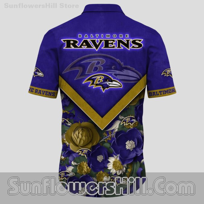 Baltimore Ravens Gold Chevron Hawaiian Shirt for Game Day Fans
