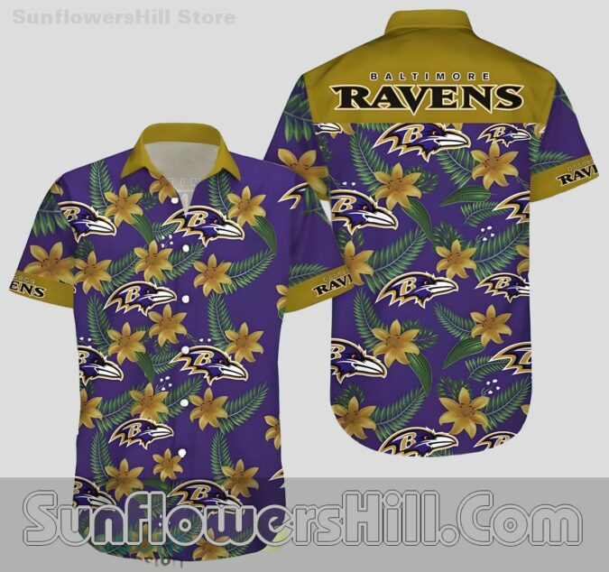 Baltimore Ravens Gold Purple Aloha Shirt for Beach Trips and Backyard BBQs Baltimore Ravens Gold Purple Aloha Shirt for Beach Trips and Backyard BBQs