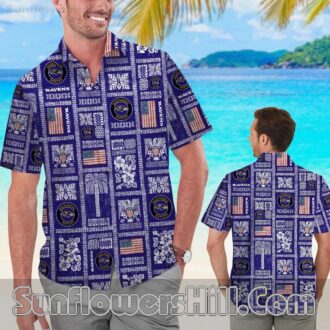 Baltimore Ravens Patchwork Flag Hawaiian Shirt for Game Day or Summer BBQs