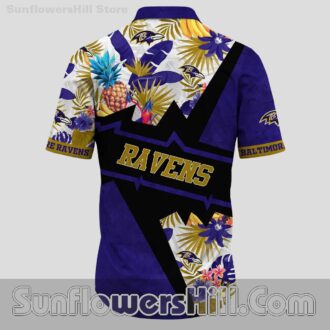 Baltimore Ravens Pineapple Burst Hawaiian Shirt for Beach Days and Backyard BBQs