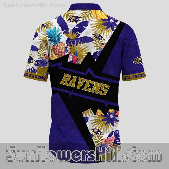 Baltimore Ravens Pineapple Burst Hawaiian Shirt for Beach Days and Backyard BBQs