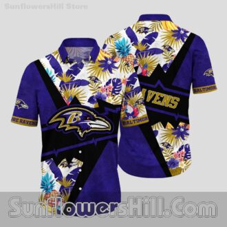 Baltimore Ravens Pineapple Burst Hawaiian Shirt for Beach Days and Backyard BBQs