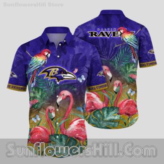 Baltimore Ravens Pink Flamingo Casual Shirt for Fun Group Trips and Game Weekends