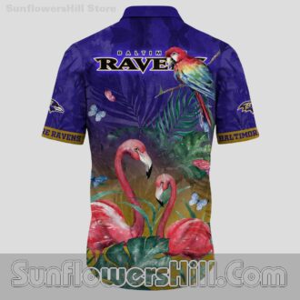Baltimore Ravens Pink Flamingo Casual Shirt for Fun Group Trips and Game Weekends