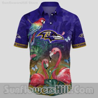 Baltimore Ravens Pink Flamingo Casual Shirt for Fun Group Trips and Game Weekends