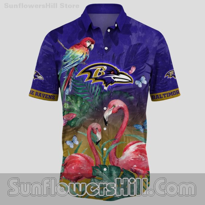 Baltimore Ravens Pink Flamingo Casual Shirt for Fun Group Trips and Game Weekends