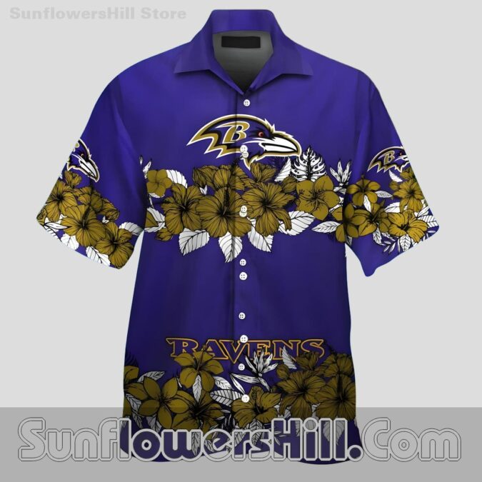 Baltimore Ravens Purple Floral Button Up Shirt for Father’s Day or Tailgates Baltimore Ravens Purple Floral Button Up Shirt for Father’s Day or Tailgates
