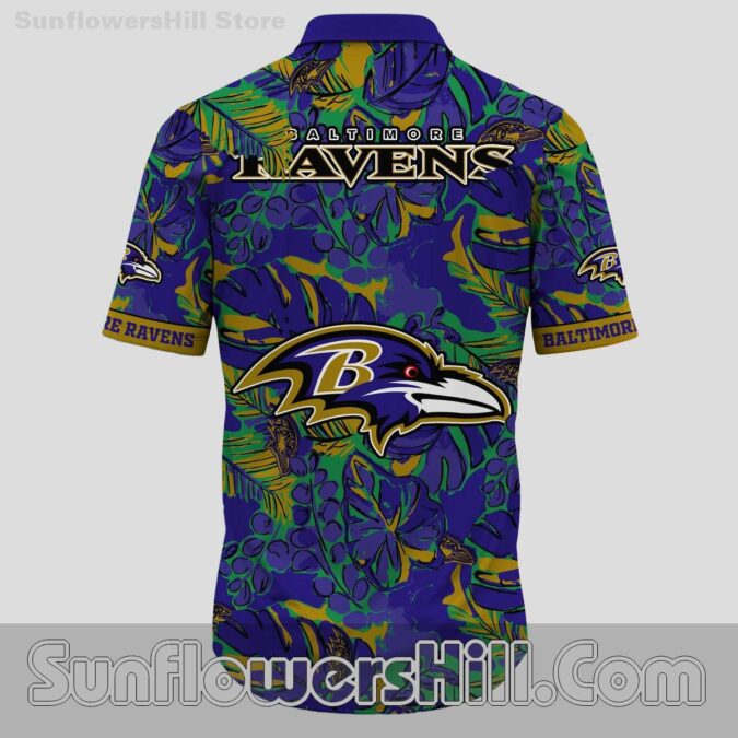 Baltimore Ravens Purple Jungle Button Up Shirt for Ravens Fans and Friends