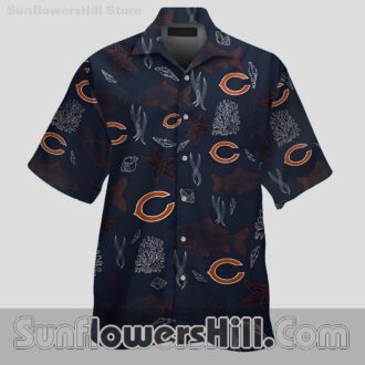 Chicago Bears Deep Blue Aloha Button Up for Game Day Fans