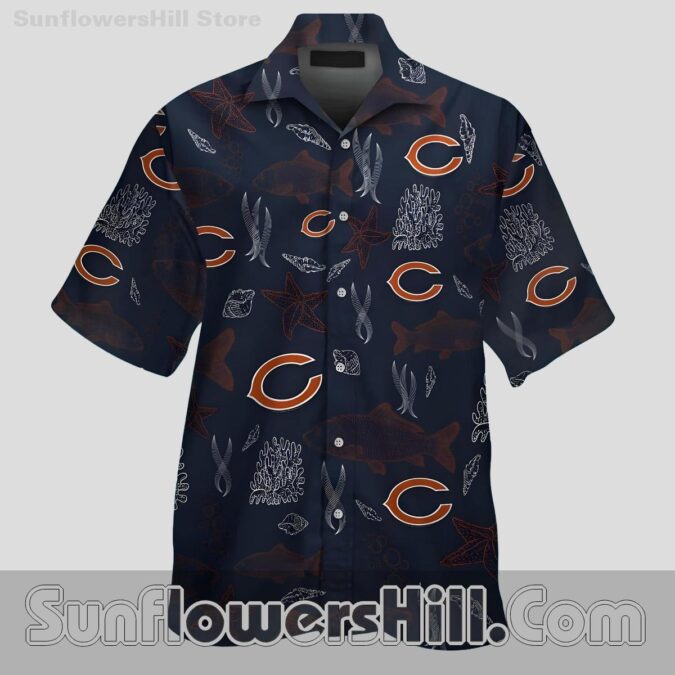 Chicago Bears Deep Blue Aloha Button Up for Game Day Fans