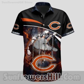 Chicago Bears Electric Hand Button Up Shirt for Game Day Fans