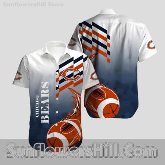 Chicago Bears Flaming Football Casual Shirt for Backyard BBQs