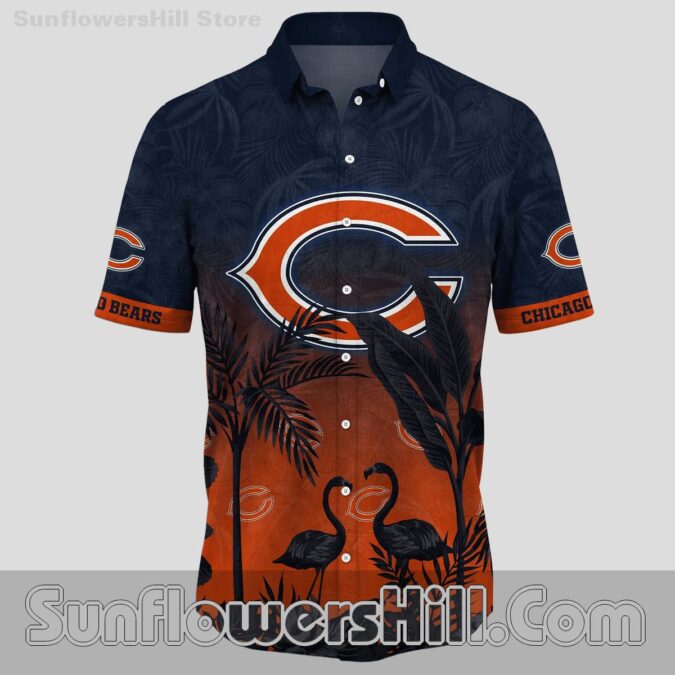 Chicago Bears Flamingo Sunset Hawaiian Shirt for Beach Lovers Chicago Bears Flamingo Sunset Hawaiian Shirt for Beach Lovers
