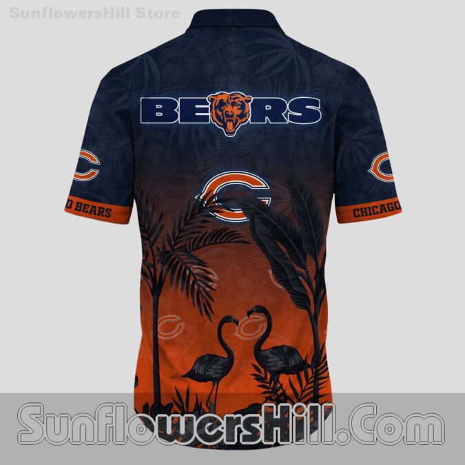 Chicago Bears Flamingo Sunset Hawaiian Shirt for Beach Lovers