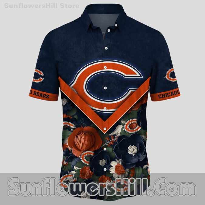 Chicago Bears Floral Bloom Hawaiian Shirt for Game Day Fans Chicago Bears Floral Bloom Hawaiian Shirt for Game Day Fans