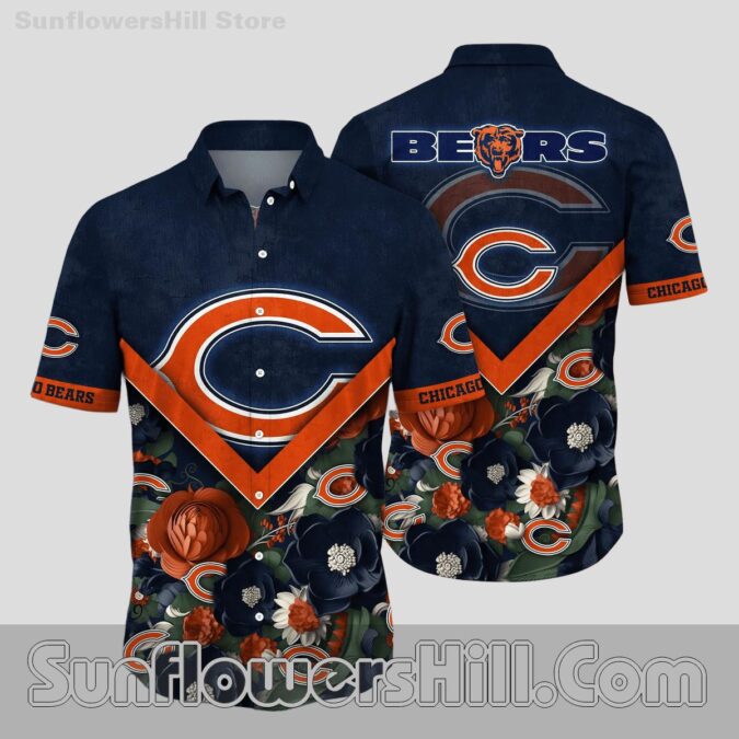 Chicago Bears Floral Bloom Hawaiian Shirt for Game Day Fans