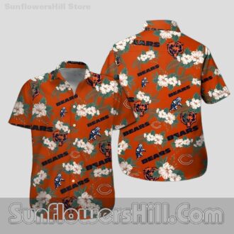 Chicago Bears Floral Hibiscus Hawaiian Shirt for Game Day Fans
