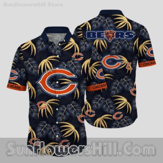 Chicago Bears Golden Palm Hawaiian Shirt for Summer Tailgates