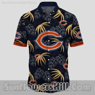 Chicago Bears Golden Palm Hawaiian Shirt for Summer Tailgates