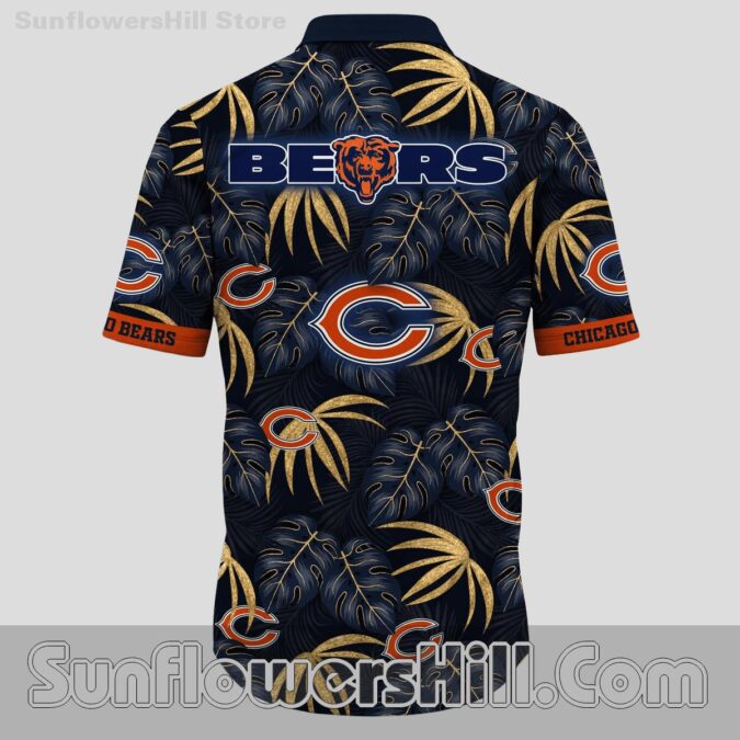 Chicago Bears Golden Palm Hawaiian Shirt for Summer Tailgates