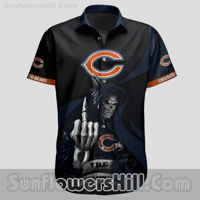 Chicago Bears Grim Reaper Button Up Shirt for Hardcore Fans Chicago Bears Grim Reaper Button Up Shirt for Hardcore Fans