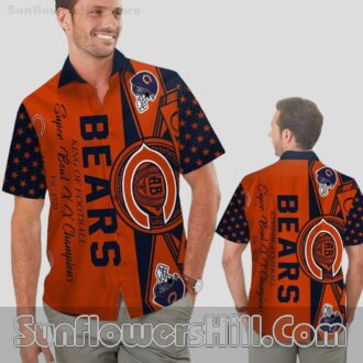 Chicago Bears Helmet Graphic Button Up Shirt for Diehard Fans