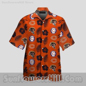 Chicago Bears Hibiscus Aloha Shirt for Beach Parties and Game Day