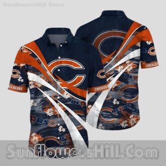 Chicago Bears Navy Orange Stripe Button Up for Casual Fans