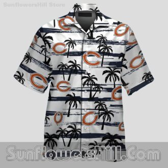 Chicago Bears Navy Palm Tree Casual Shirt for Summer Football Fans