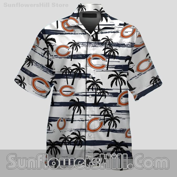 Chicago Bears Navy Palm Tree Casual Shirt for Summer Football Fans Chicago Bears Navy Palm Tree Casual Shirt for Summer Football Fans