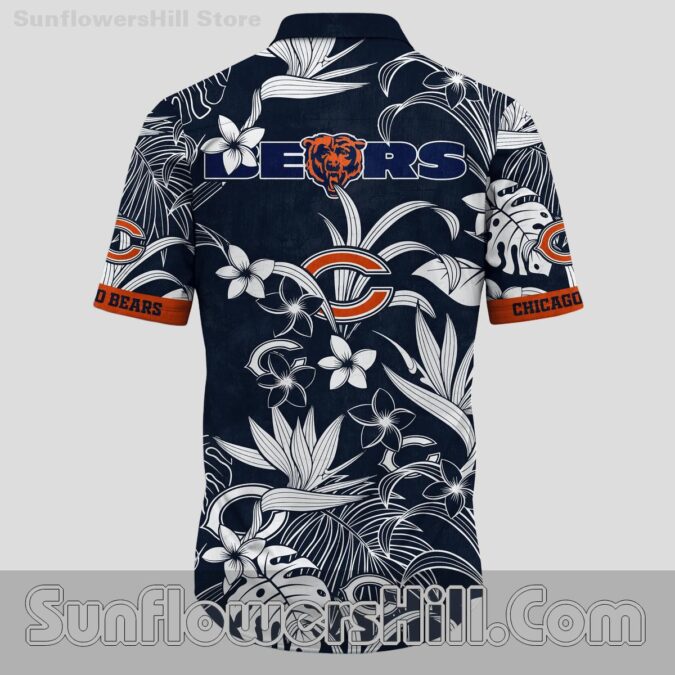 Chicago Bears Black Floral Button Up Shirt for Game Day Fans