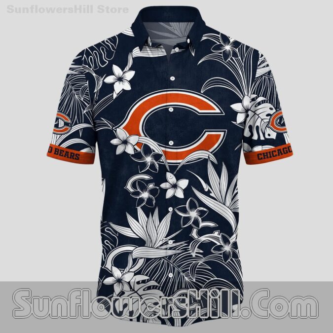 Chicago Bears Black Floral Button Up Shirt for Game Day Fans