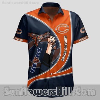 Chicago Bears Orange Curve Button Up Shirt for Game Day Fans