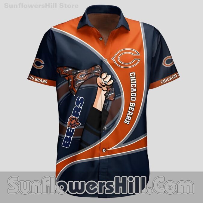 Chicago Bears Orange Curve Button Up Shirt for Game Day Fans Chicago Bears Orange Curve Button Up Shirt for Game Day Fans